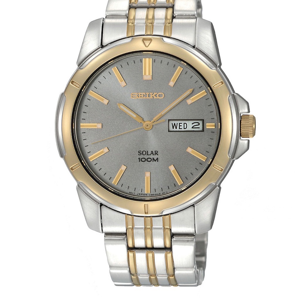 Seiko Men's Two Tone Stainless Steel Solar Watch - SNE098